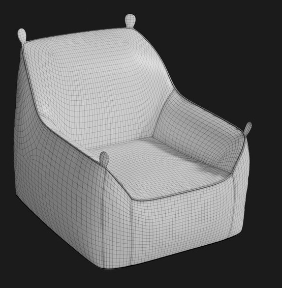 豆包椅沙发3D模型素材下载