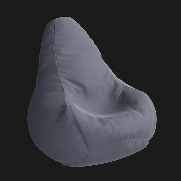 豆包椅003 深色三角靠背 3D模型素材下载