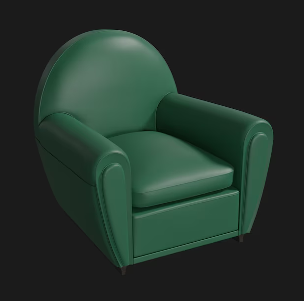 扶手椅 绿色好看 3D模型素材下载