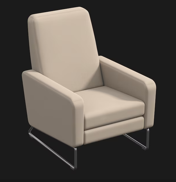 布艺扶手椅3D模型素材下载
