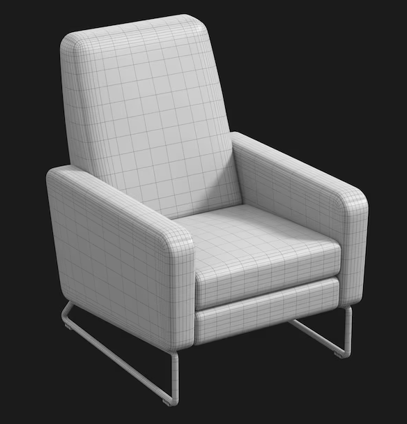 布艺扶手椅3D模型素材下载