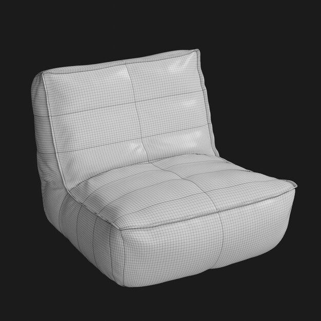 豆包椅002 黄色靠背 3D模型素材免费下载
