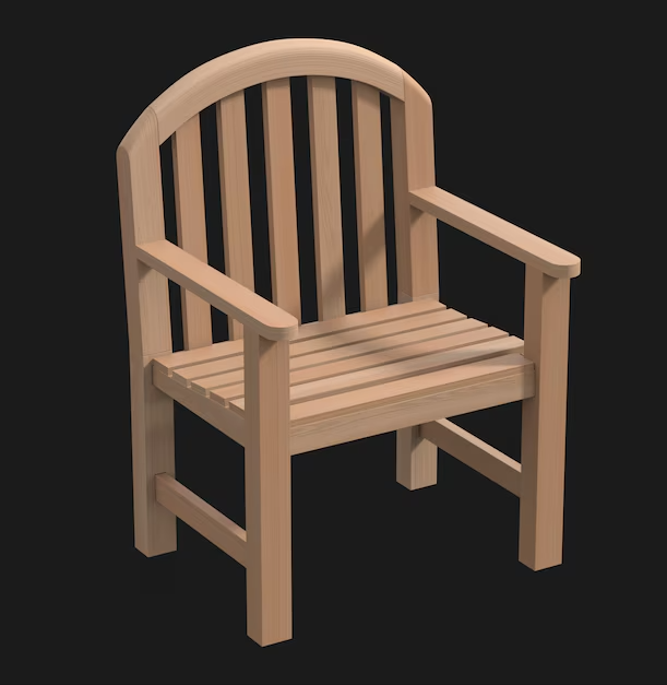 户外椅 木头凳子 3D模型素材下载