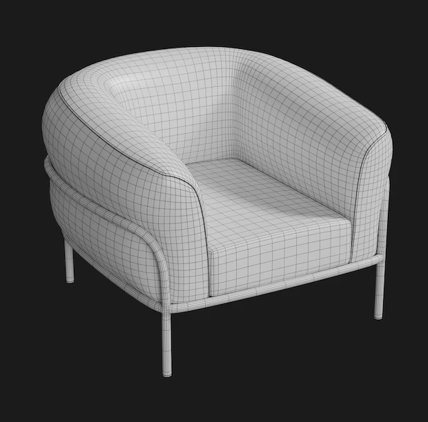 扶手椅 粉色 3D模型素材免费下载